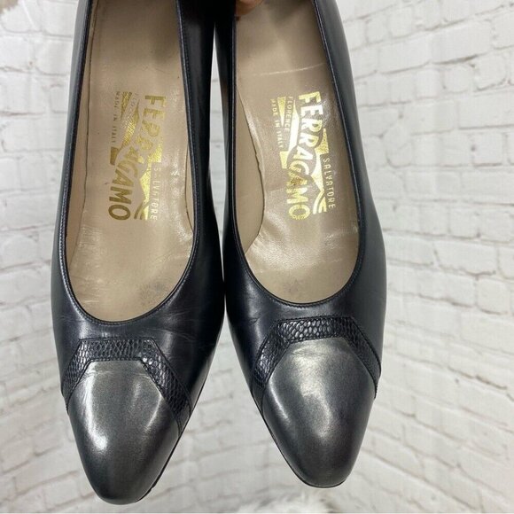 Salvatore Ferragamo Women’s Minimalist Color-Block Designer Leather Pump US 6.5B - Picture 3 of 15